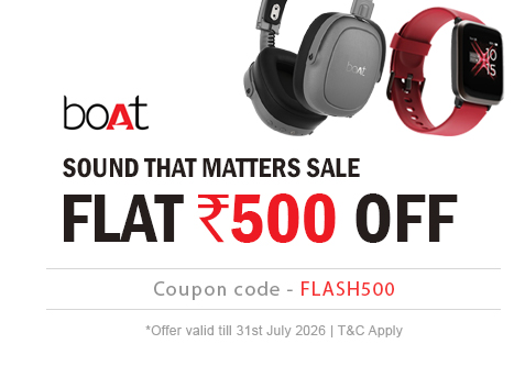 Get Rs. 500/- off on Selected Boat Products...!!!