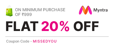 Get 20% off upto Rs. 200 on minimum purchase of Rs. 699 on Myntra (On selected product)..!!!