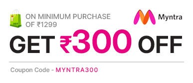 Get Flat Rs.300 Off on Minimum Purchase of ₹1299 on Myntra..!!!